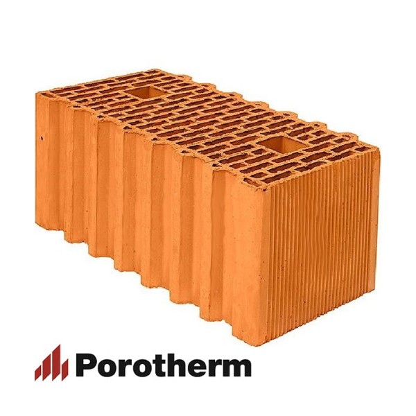 Керамический блок теплая керамика 51 красный рифленый рабочий размер 510мм 510*250*219мм М100кг/см2 пустотелый Wienerberger (Porotherm)