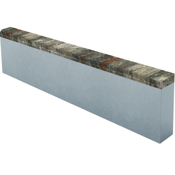 Бордюр тротуарный CMX4 Сильвинит верхний прокрас mix основа - серый цемент 1000*200*80мм Лидер 40