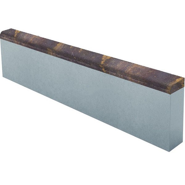 Бордюр тротуарный CMX3 Песчаник верхний прокрас mix основа - серый цемент 1000*200*80мм Лидер 40