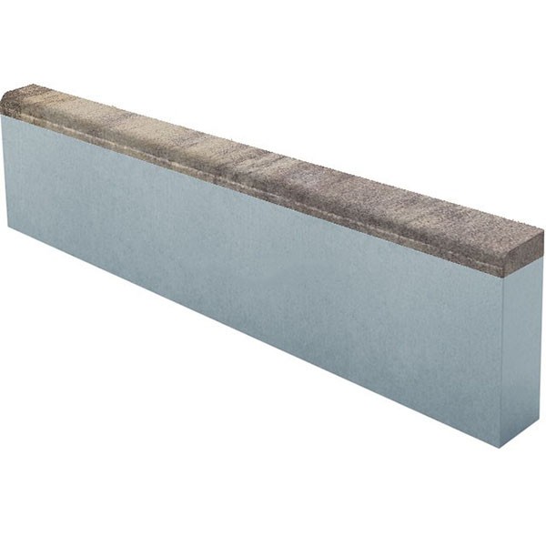 Бордюр тротуарный CMX20 Опал верхний прокрас mix основа - серый цемент 1000*200*80мм Лидер 40