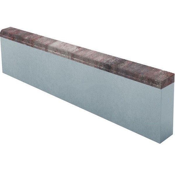 Бордюр тротуарный CMX14 Родонит верхний прокрас mix основа - серый цемент 1000*200*80мм Лидер 40