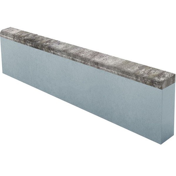 Бордюр тротуарный CMX19 Нефрит верхний прокрас mix основа - серый цемент 1000*200*80мм Лидер 40
