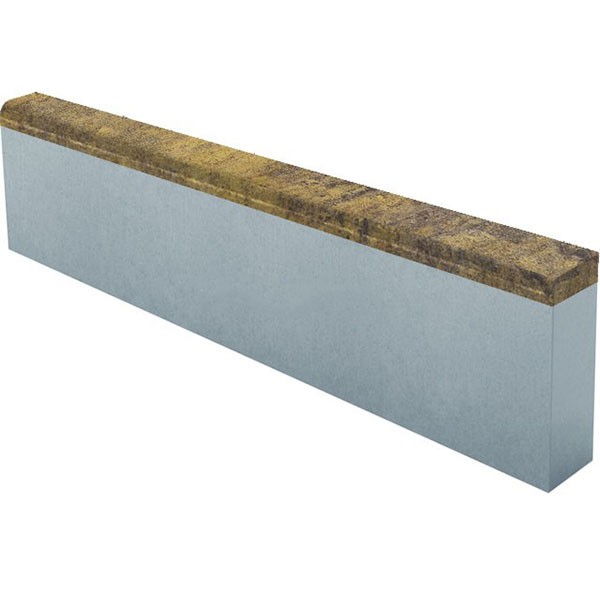 Бордюр тротуарный CMX8 Кальцит медовый верхний прокрас mix основа - серый цемент 1000*200*80мм Лидер 40