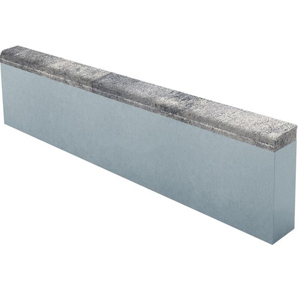 Бордюр тротуарный CMX6 Обсидиан верхний прокрас mix основа - серый цемент 1000*200*80мм Лидер 40