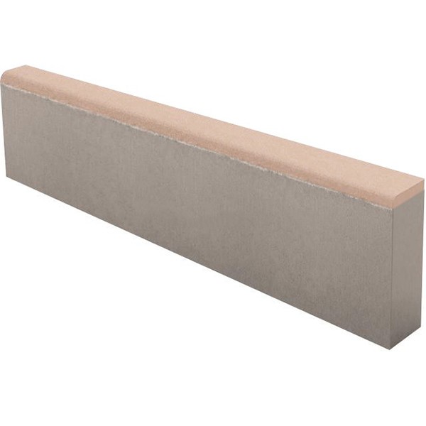 Бортовой камень тротуарный БР 100.20.8 Бежевый верхний прокрас на белом цементе основа - серый цемент 1000*200*80мм МЗ 342