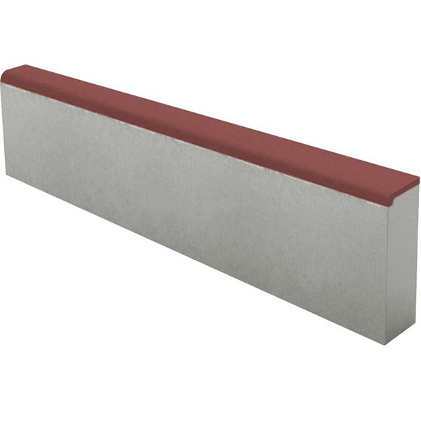 Камень садовый Темно-красный верхний прокрас на сером цементе основа - серый цемент 1000*200*80мм Steingot