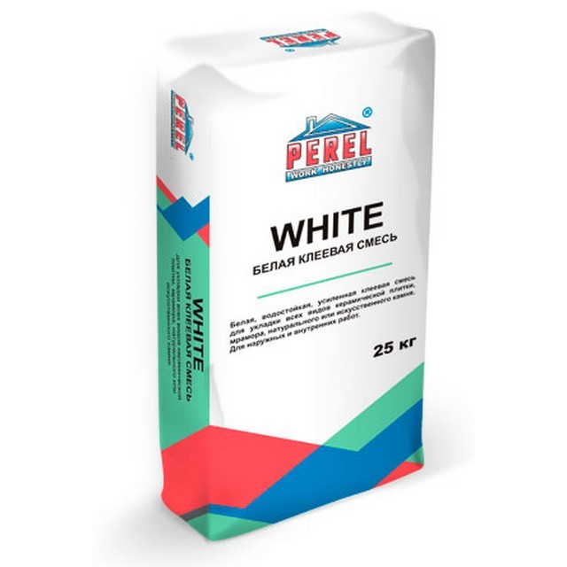 Клей Perel 0317 White для плитки белый 25кг