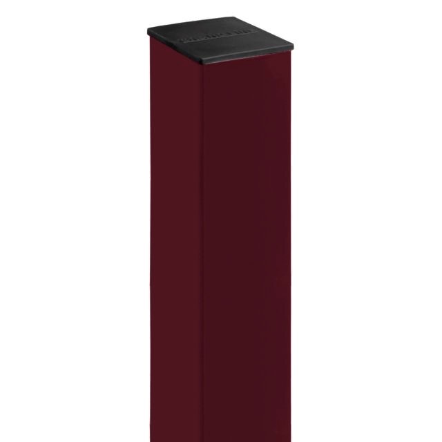 Столб с отверстиями и заглушкой 1.5м 62*55 1.4мм Оцинкован+порошковый окрас RAL 3005 (вишневый) Grand Line