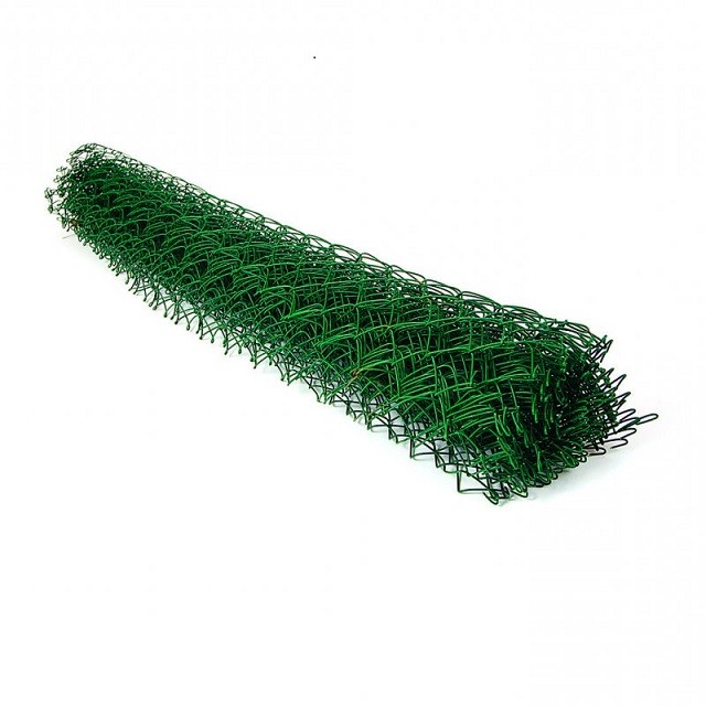 Сетка заборная плетеная (рабица) сталь с ПВХ RAL 6005 (зеленый) 50х50х 2.5мм 1.8х 10м рулон ТУ