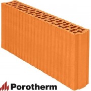 Керамический блок теплая керамика 8 красный рифленый рабочий размер 80мм 80*500*219мм М75кг/см2 пустотелый Wienerberger (Porotherm)
