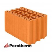 Керамический блок теплая керамика 25 М красный рифленый рабочий размер 250мм 250*375*219мм М100кг/см2 пустотелый Wienerberger (Porotherm)