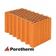 Керамический блок теплая керамика 44 красный рифленый рабочий размер 440мм 440*250*219мм М100кг/см2 пустотелый Wienerberger (Porotherm)