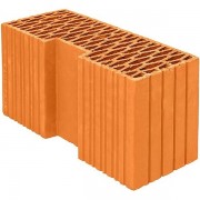 Керамический блок теплая керамика 44R угловой красный рифленый рабочий размер 440мм 440*185*219мм М100кг/см2 пустотелый Wienerberger (Porotherm)