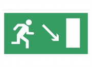 Знак 'Направление к эвакуационному выходу направо вниз' 200х100мм - SQ0817-0053 - TDM