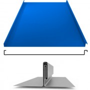 Фальцевая панель двойной фальц плоский 625/550мм Satin 0.5мм RAL 5005 (синий) Grand Line
