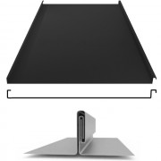 Фальцевая панель двойной фальц плоский 625/550мм Satin 0.5мм RAL 9005 (черный) Grand Line