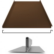 Фальцевая панель двойной фальц плоский 625/550мм Satin 0.5мм RR 32 (коричневый) Grand Line