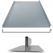 Фальцевая панель двойной фальц плоский 625/550мм Satin 0.5мм RAL 9006 (серый) Grand Line