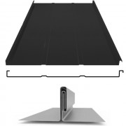 Фальцевая панель двойной фальц Line 625/550мм Drap TX 0.45мм RAL 9005 (черный) Grand Line