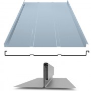 Фальцевая панель двойной фальц Line 625/550мм Satin 0.5мм RAL 9006 (серый) Grand Line