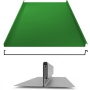 Фальцевая панель двойной фальц плоский 625/550мм Полиэстер 0.45мм RAL 6002 (зеленый) Grand Line