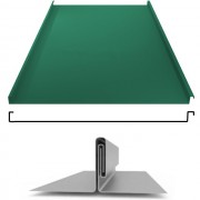 Фальцевая панель двойной фальц плоский 625/550мм Полиэстер 0.45мм RAL 6005 (зеленый) Grand Line