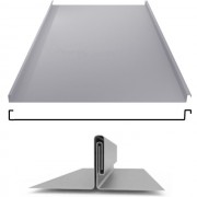 Фальцевая панель двойной фальц плоский 625/550мм Полиэстер 0.45мм RAL 7004 (серый) Grand Line