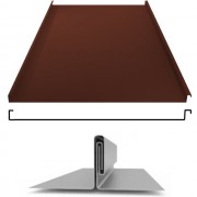 Фальцевая панель двойной фальц плоский 625/550мм Полиэстер 0.45мм RAL 8017 (коричневый) Grand Line