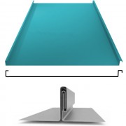 Фальцевая панель двойной фальц плоский 625/550мм Полиэстер 0.45мм RAL 5021(голубой) Grand Line