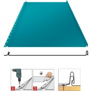 Фальцевая панель кликфальц (самозащелкивающийся) плоский 542/510мм Полиэстер 0.45мм RAL 5021(голубой) Grand Line