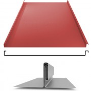 Фальцевая панель двойной фальц плоский 625/550мм Полиэстер 0.45мм RAL 3011(красный) Grand Line