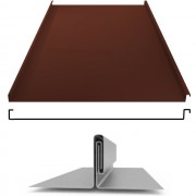 Фальцевая панель двойной фальц плоский 625/550мм Rooftop Бархат (Rooftop Matte) 0.5мм RAL 8017 (коричневый) Grand Line