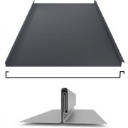 Фальцевая панель двойной фальц плоский 625/550мм Velur X 0.5мм RAL 7016 (серый) Grand Line