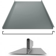 Фальцевая панель двойной фальц плоский 625/550мм Полиэстер 0.45мм RAL 7005 (серый) Grand Line