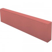 Бортовой камень тротуарный БР 50.20.8 Красный полный прокрас на сером цементе основа - серый цемент 500*200*80мм Нобетек